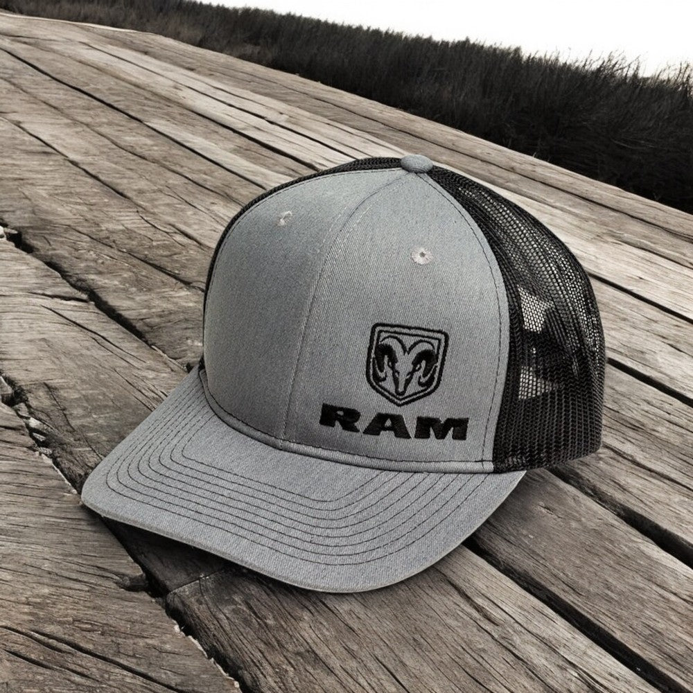 RAM Trucks SnapBack Trucker Hat | Heather Grey/Black — Detroit Shirt ...
