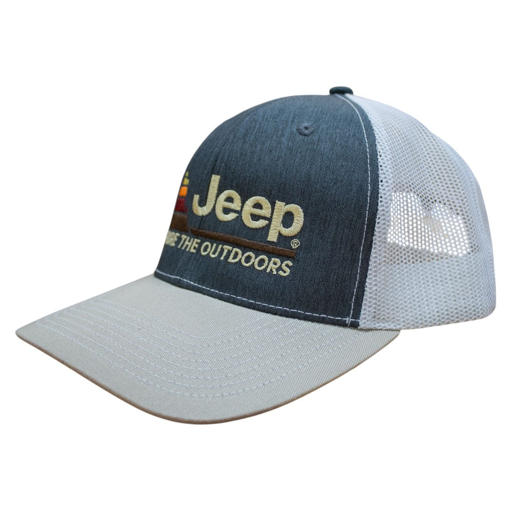 Hat - Jeep Explore The Outdoors - Heather Navy/Khaki/White