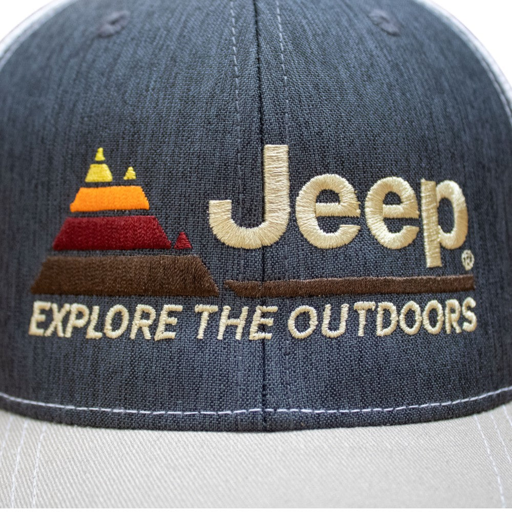 Hat - Jeep Explore The Outdoors - Heather Navy/Khaki/White
