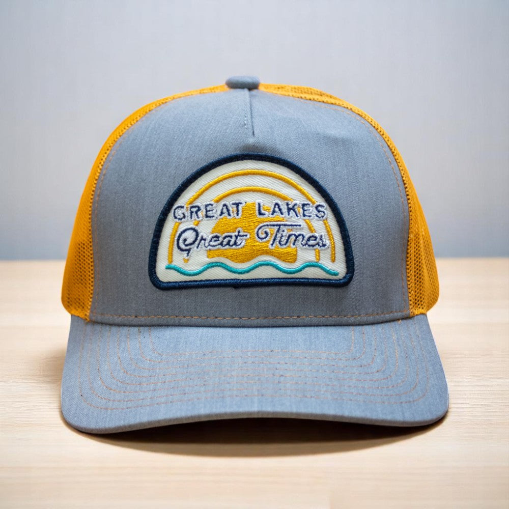 Hat - Michigan Great Lakes Great Times Snapback - H. Grey/Amber Gold