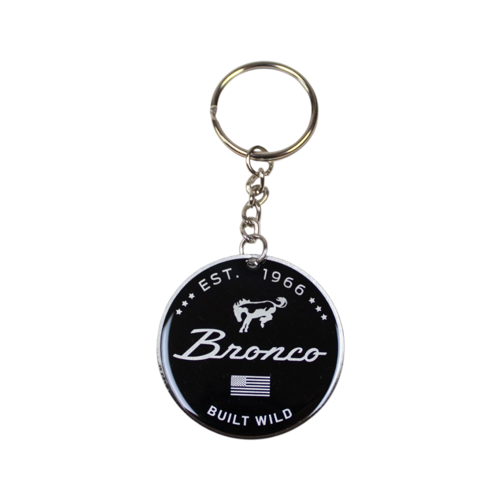 Keychain - Ford Bronco Vintage - Round Metal