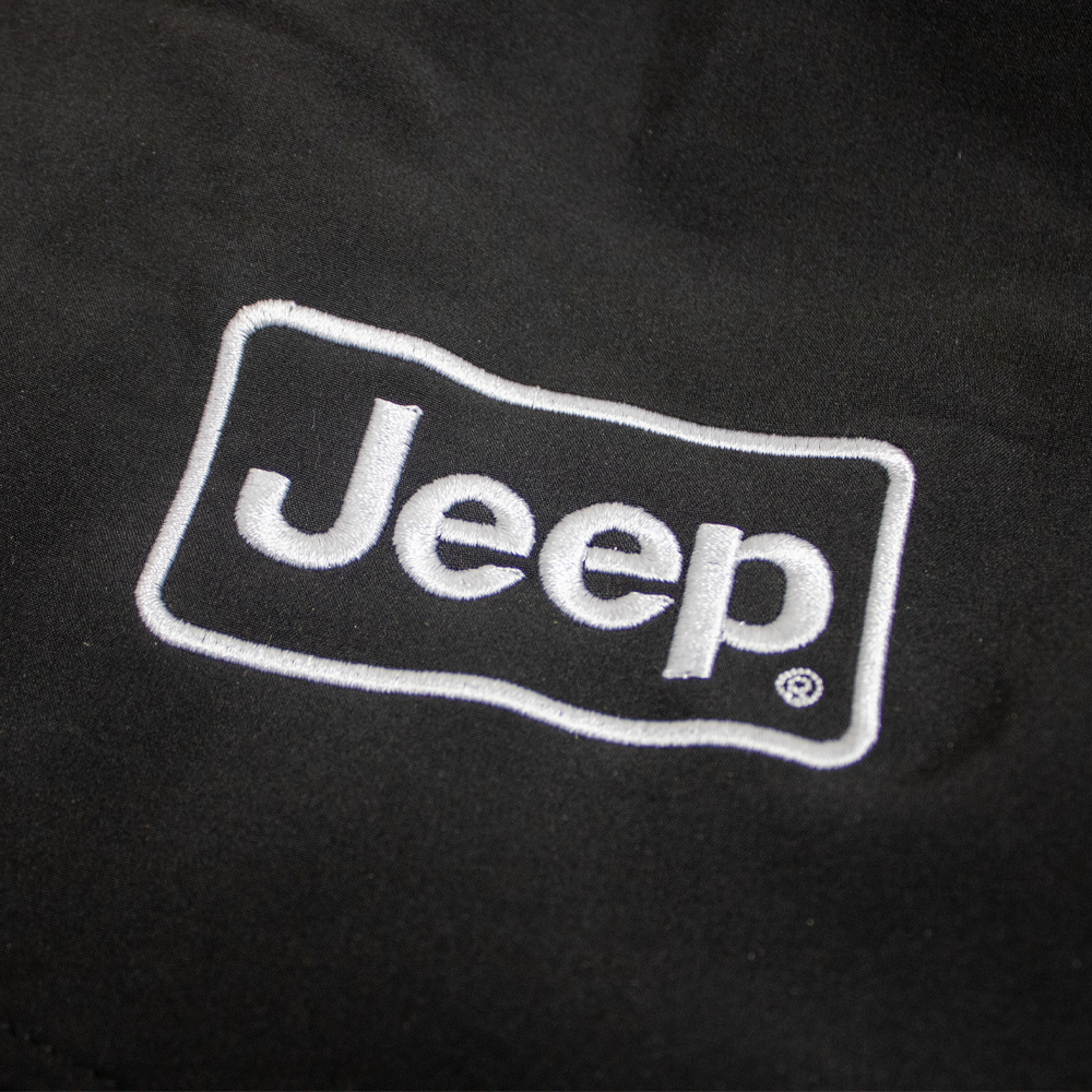 Mens Jeep® Rectangle Logo Hooded Softshell Jacket - Black
