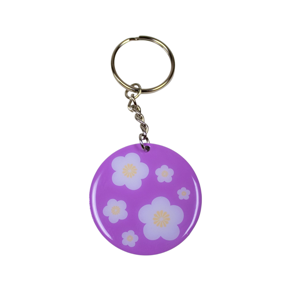 Keychain – Jeep Flowers -  Round Metal