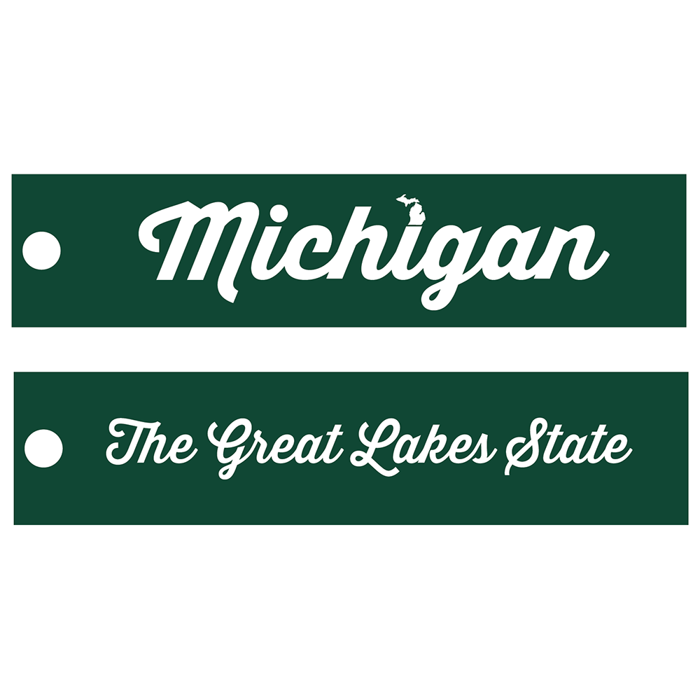 Keychain - Michigan Great Lakes Pull - Green/White