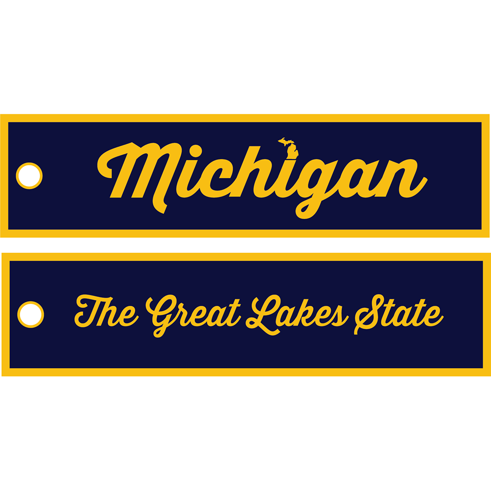 Keychain - Michigan Great Lakes Pull Maze/Blue