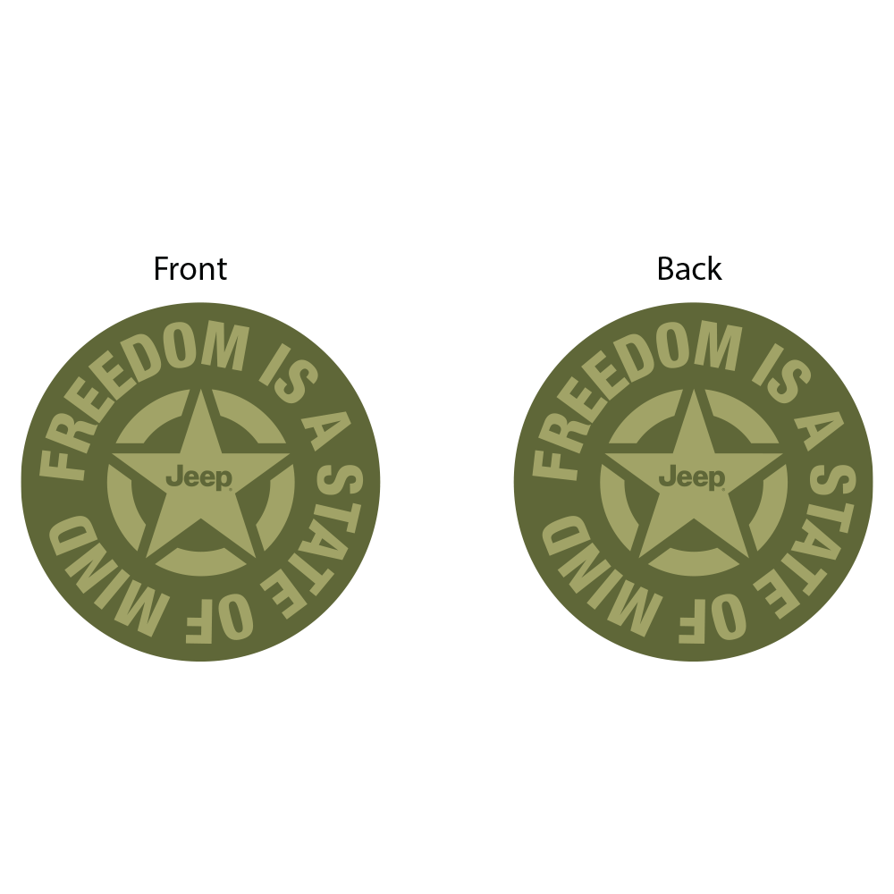 Keychain - Jeep Freedom - Green - Round Metal