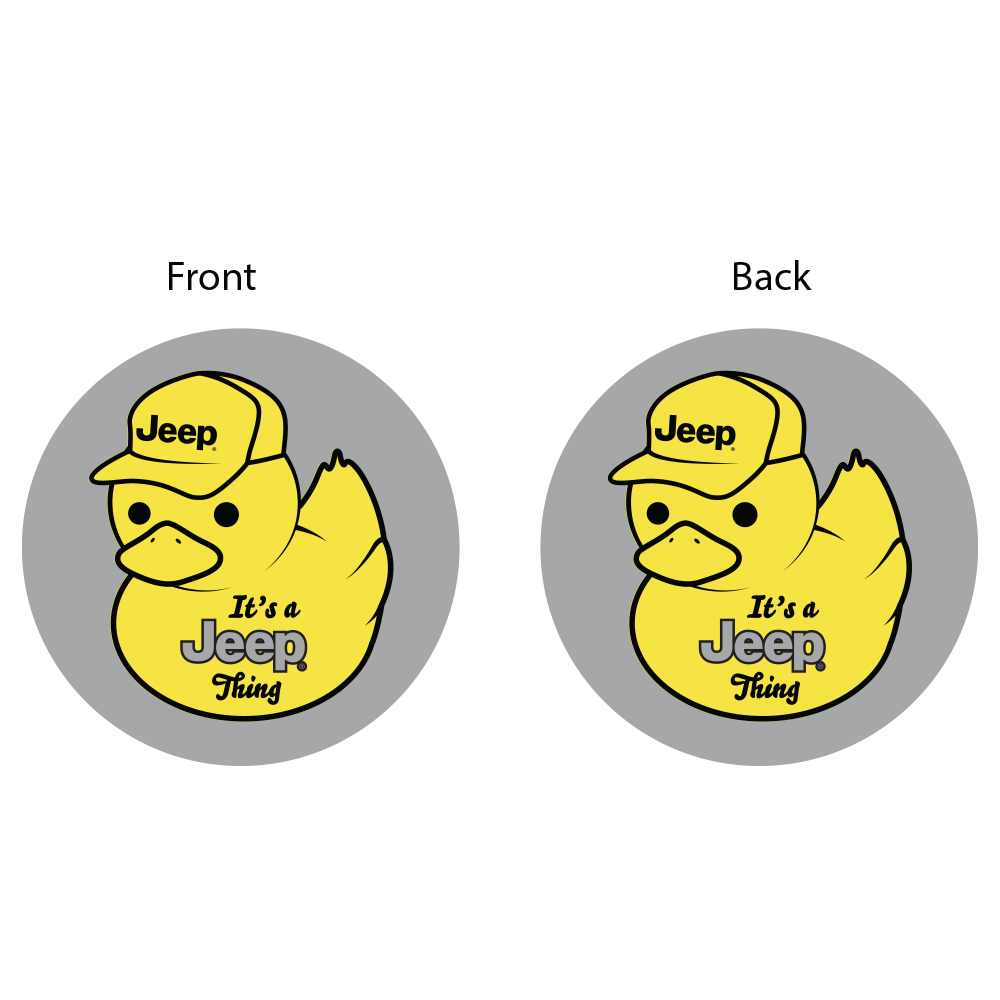 Keychain - Jeep Duck - Round Metal