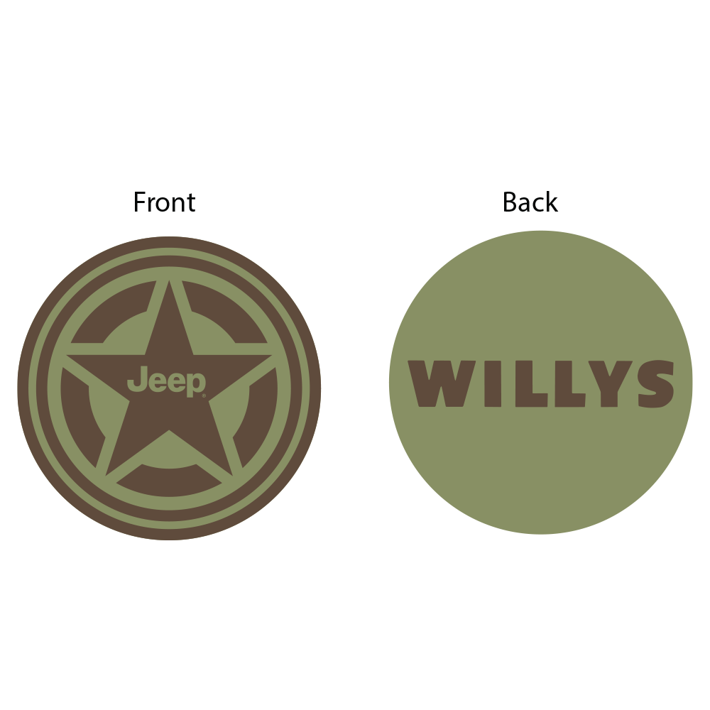 Keychain - Jeep Willys Star Logo Green - Round Metal