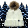 Hat - Michigan Shape Ribbed Pom Flip Knit
