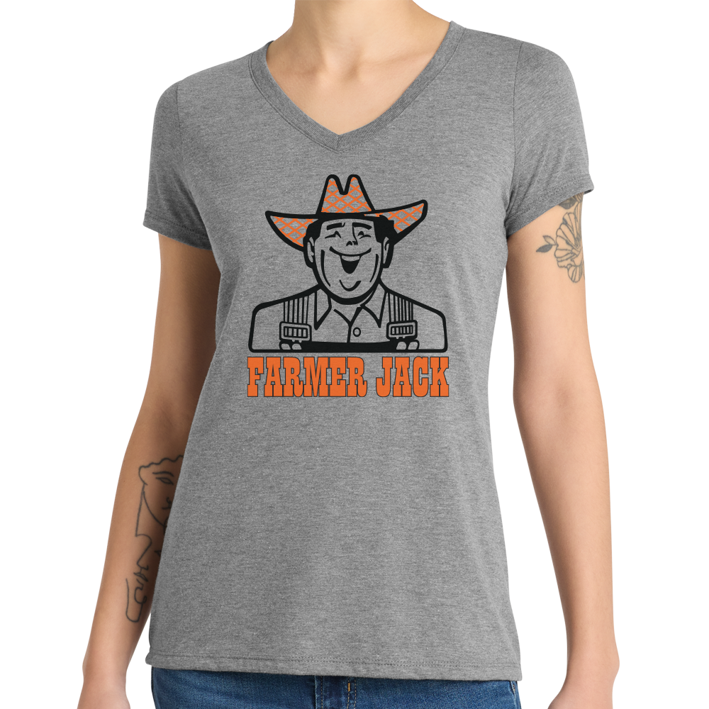 Ladies Relaxed V-Neck Farmer Jack - Heather Grey