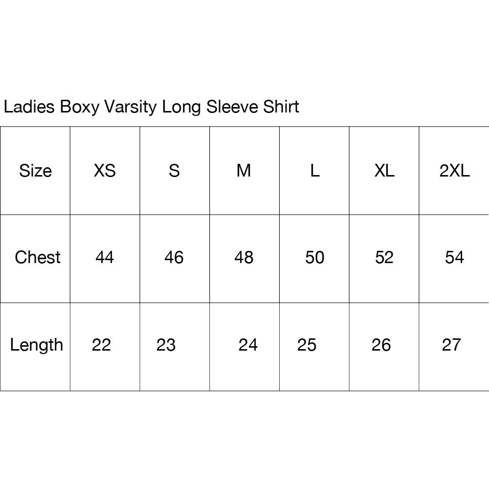 Ladies Detroit Bend - Boxy Varsity Long Sleeve Tee