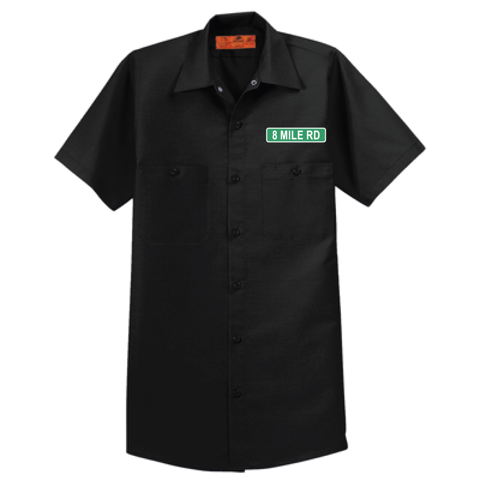 Mens 8 Mile Sign Mechanic Shirt - Black