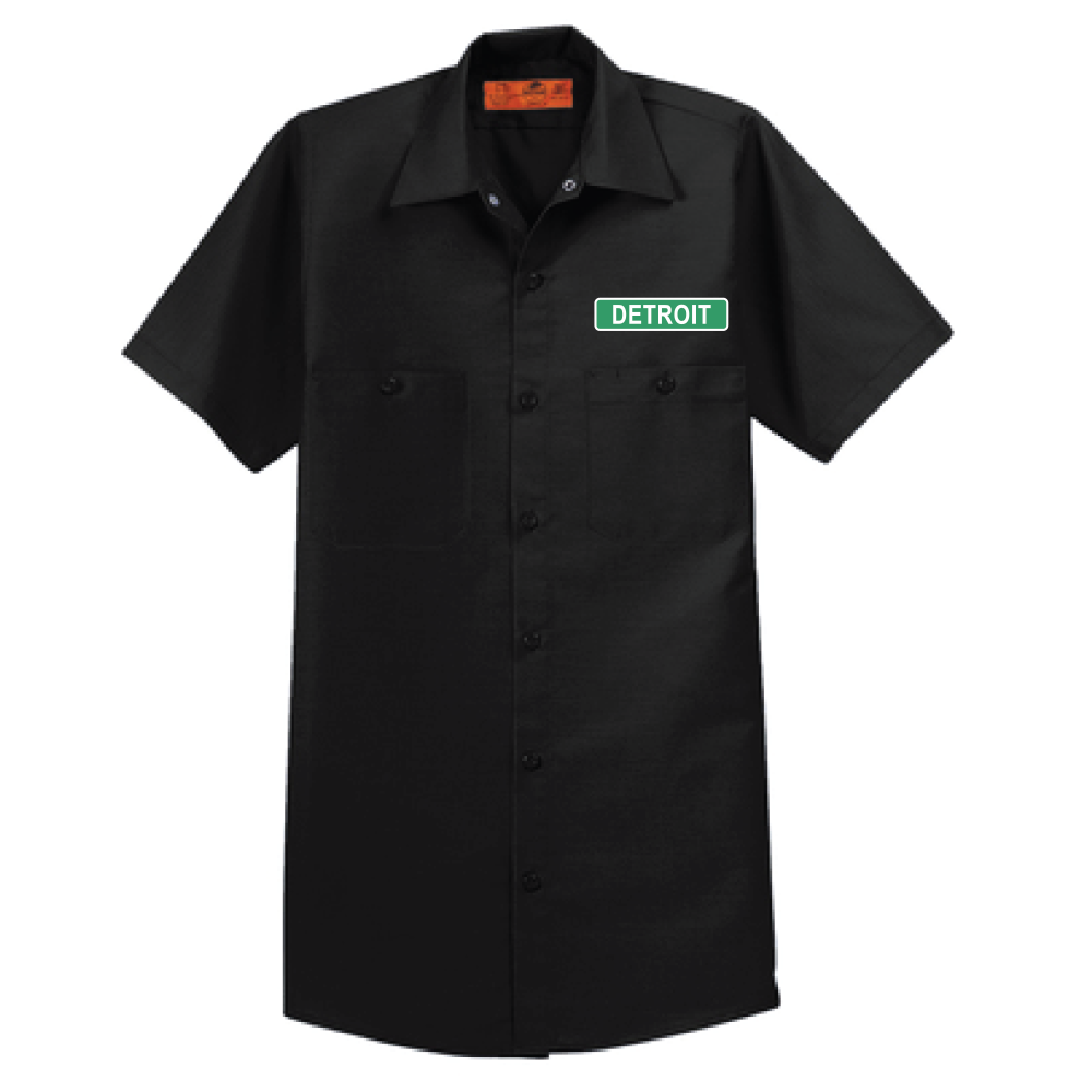 Mens Detroit Sign Mechanic Shirt - Black