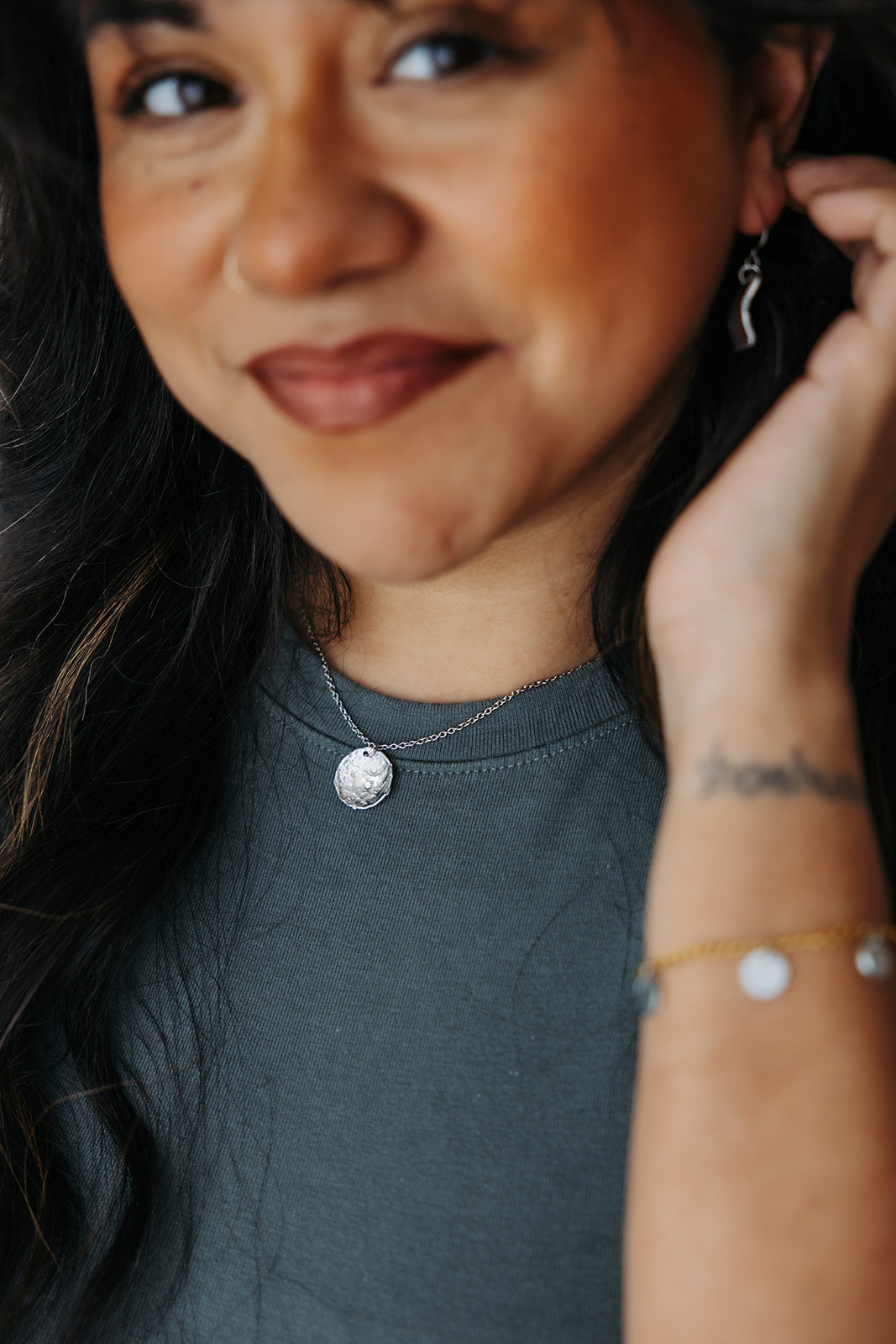 Awaken Necklace | Salvaged Steel Auto Part | Adjustable Stainless Steel Chain