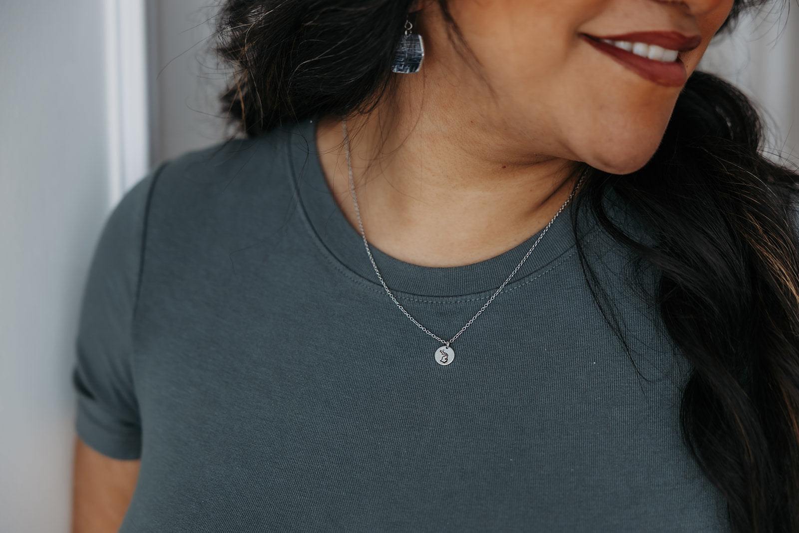 Seasons Michigan Necklace | Repurposed Steel Auto Parts | Adjustable Stainless Steel Chain