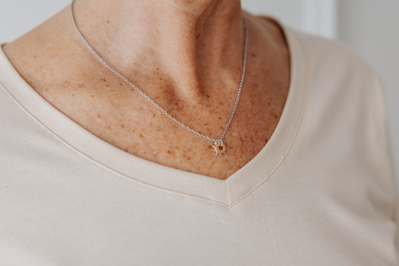 Shine Necklace | Salvaged Copper & Steel Auto Parts | Adjustable Stainless Steel Chain