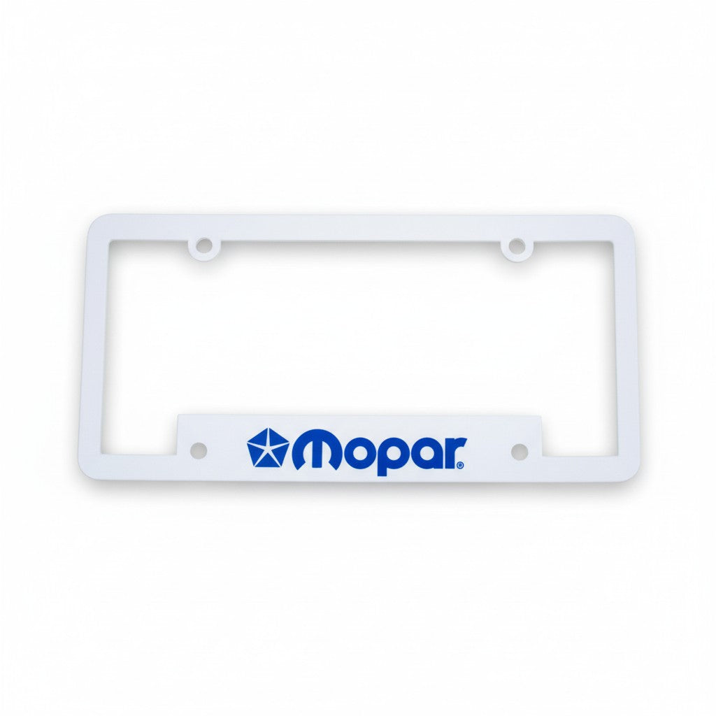 License Plate Frame - Mopar Text Blue