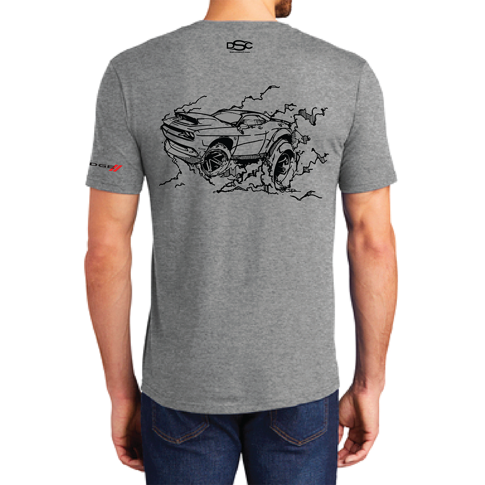 Mens - Dodge Demon 170 Illustrated T-shirt - Triblend Grey