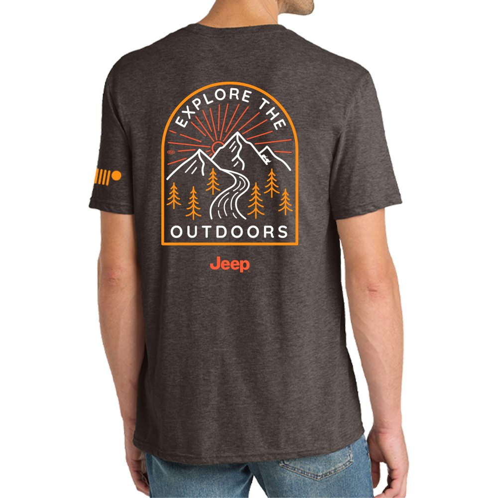 Mens Jeep® Explore The Outdoors T-Shirt - Heather Brown