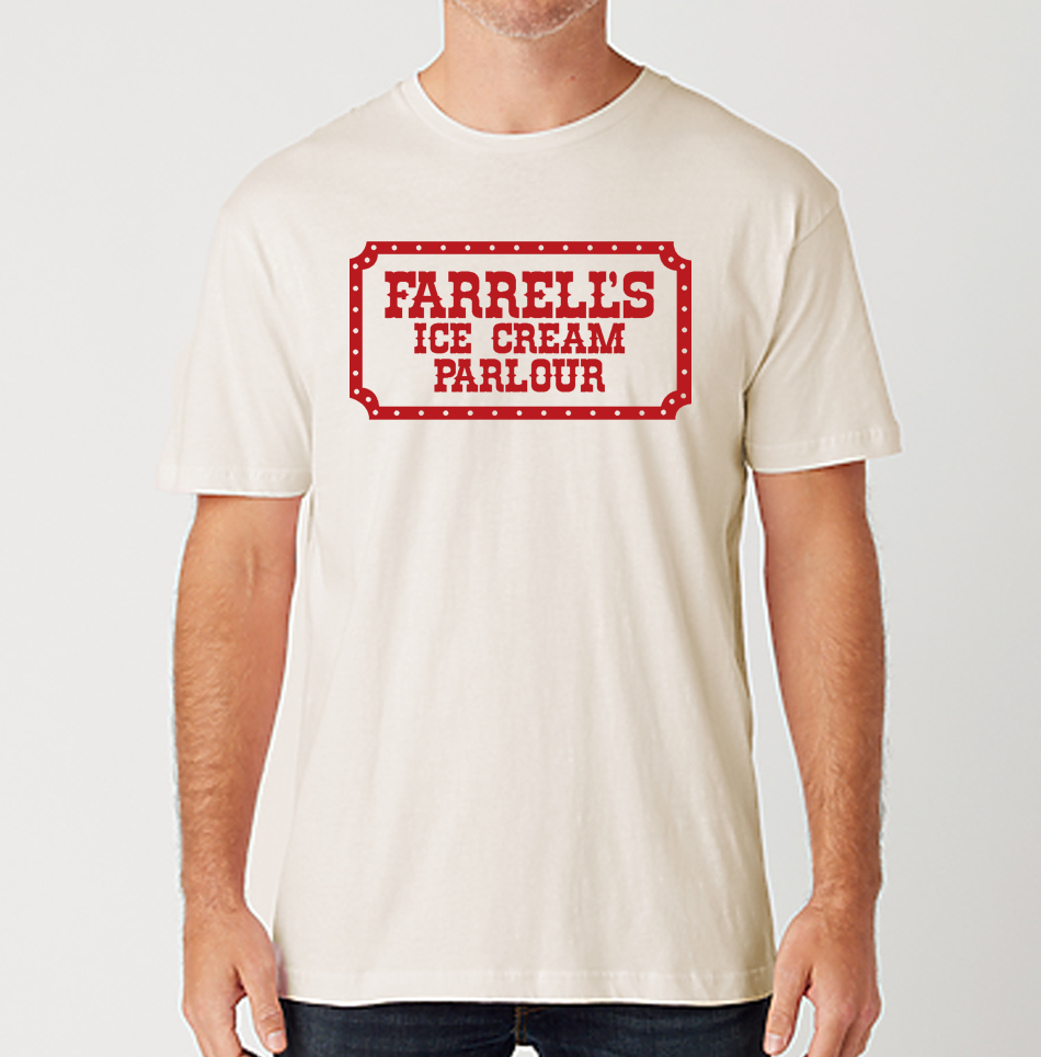 Mens Ferrell's Ice Cream Parlour T-shirt - Vintage White