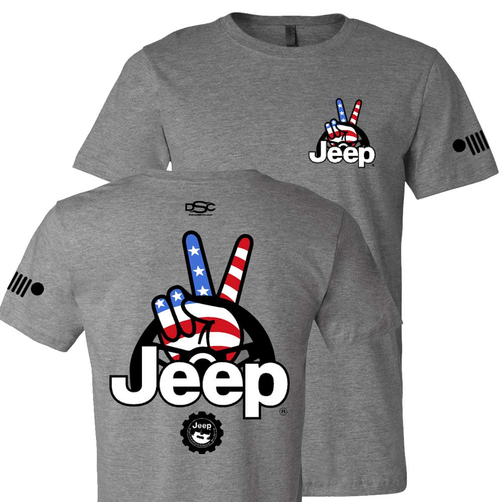 Mens Jeep® Wave USA T-Shirt Graphite Heather