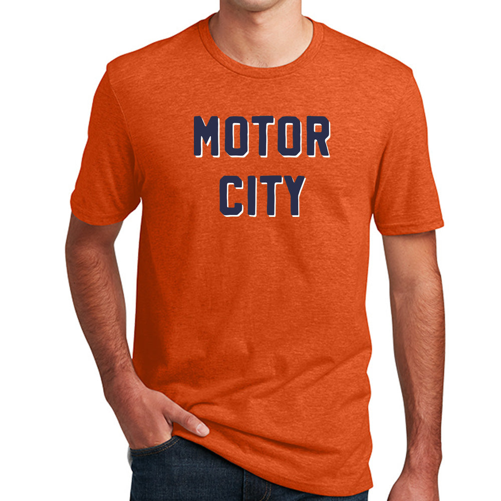 Mens Detroit MOTOR CITY T-shirt (Deep Heather Orange)