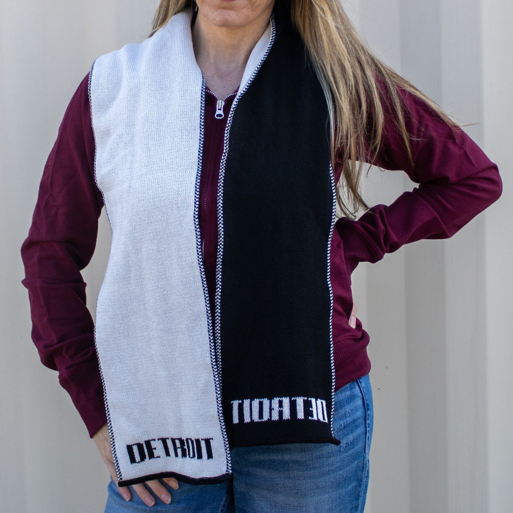 Scarf - Detroit Classic Tail Logo - Knit