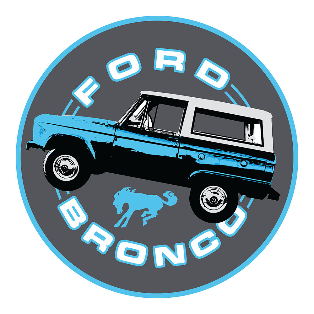 Sticker Ford Bronco Blue Round - Main Image
