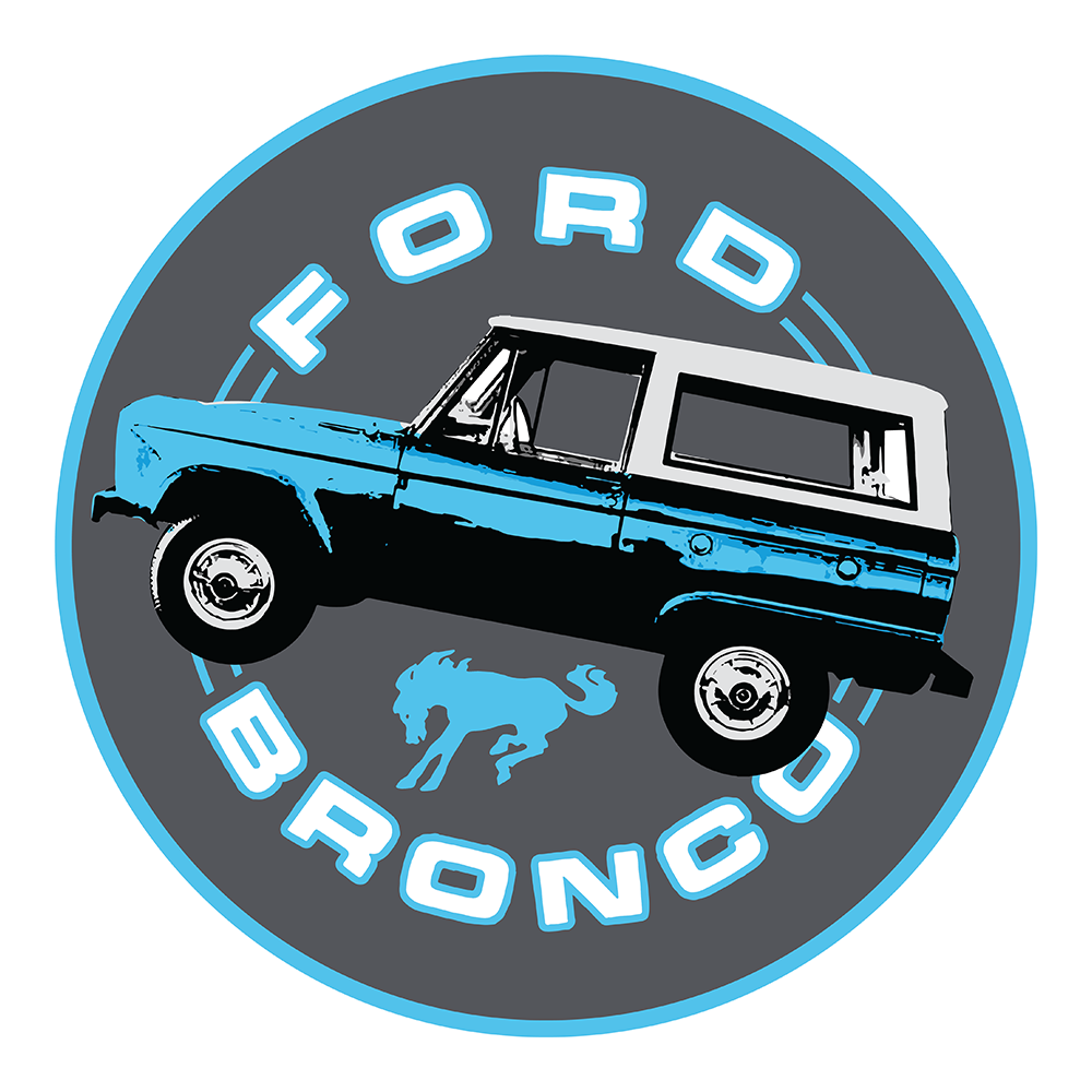 Sticker - Ford Bronco Blue - Round