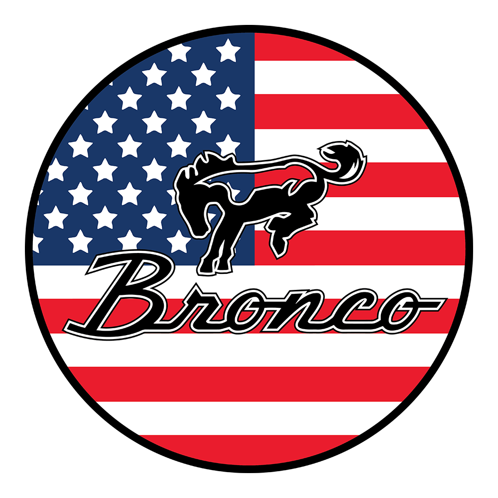 Sticker - Ford Bronco Flag - Round