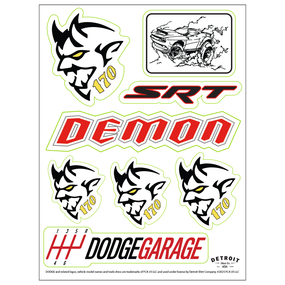 Sticker Sheet - Dodge Demon 170