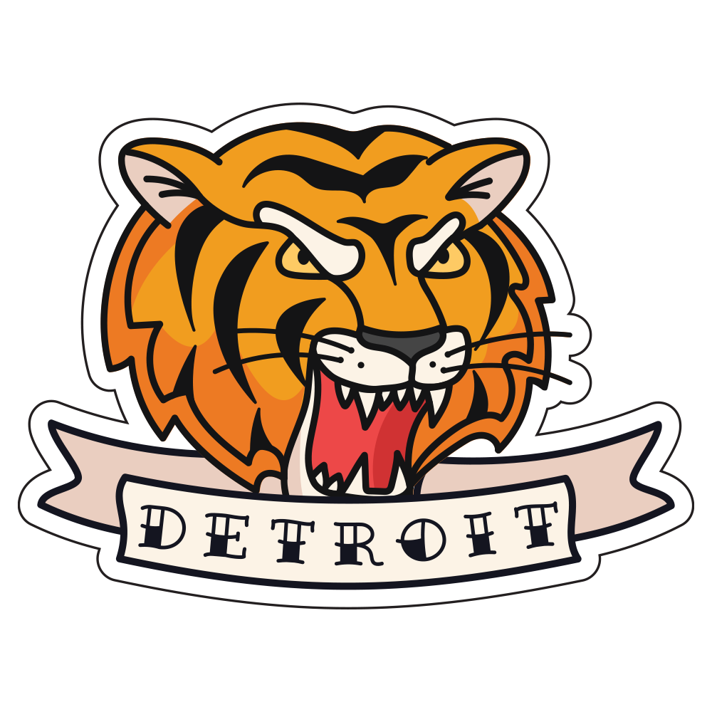 Sticker - Detroit Tiger Tattoo
