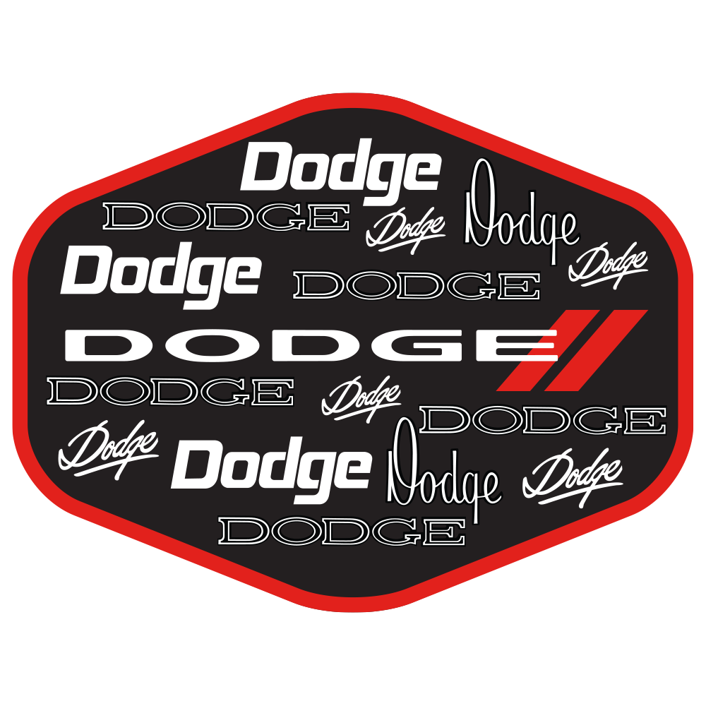 Sticker - Dodge Text Logos Hex