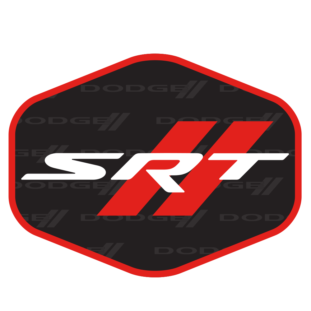 Sticker - Dodge SRT with Dodge Rhombus Hex