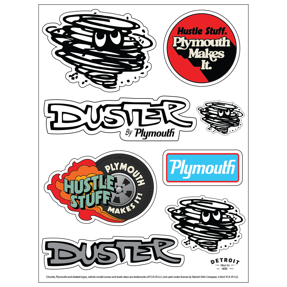 Chalkduster Sticker Sticker - Duster - Sheet – Official FCA- Chrysler Gear — Detroit Shirt ...