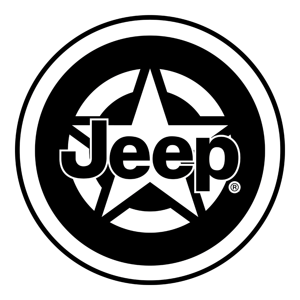 Sticker - Jeep® Star Black and White - Round