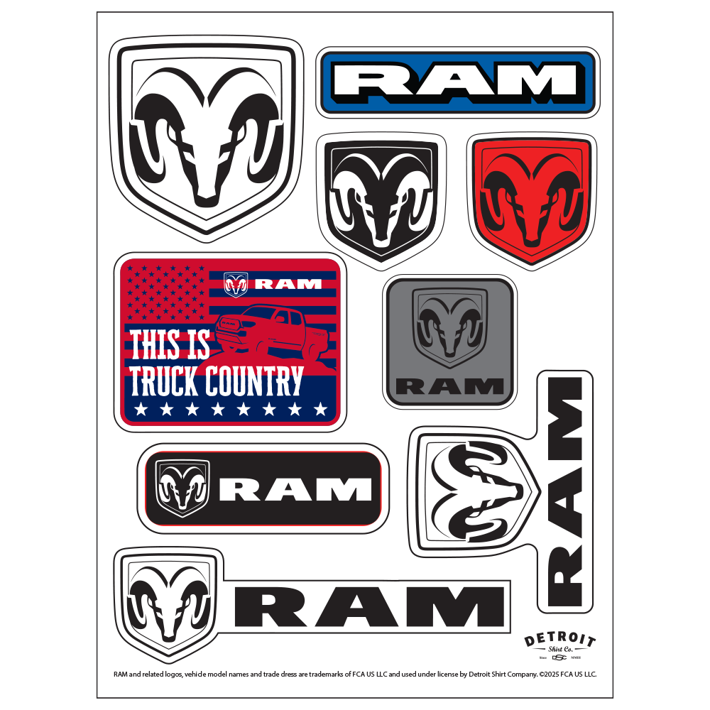 Ram Performance Starters Racing Sticker Sticker - RAM - Sheet – Official FCA-RAM Gear — Detroit Shirt Company