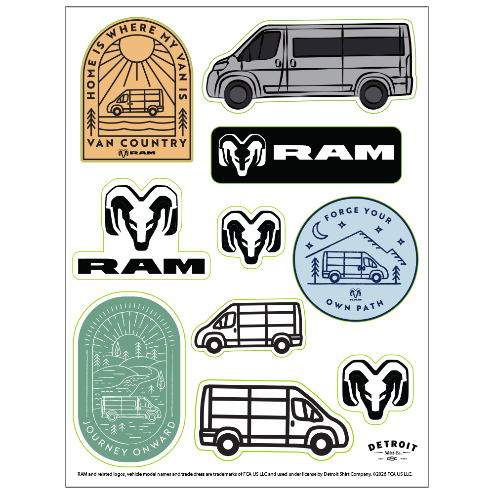Sticker Sheet - RAM ProMaster – Official FCA-RAM Gear — Detroit Shirt ...