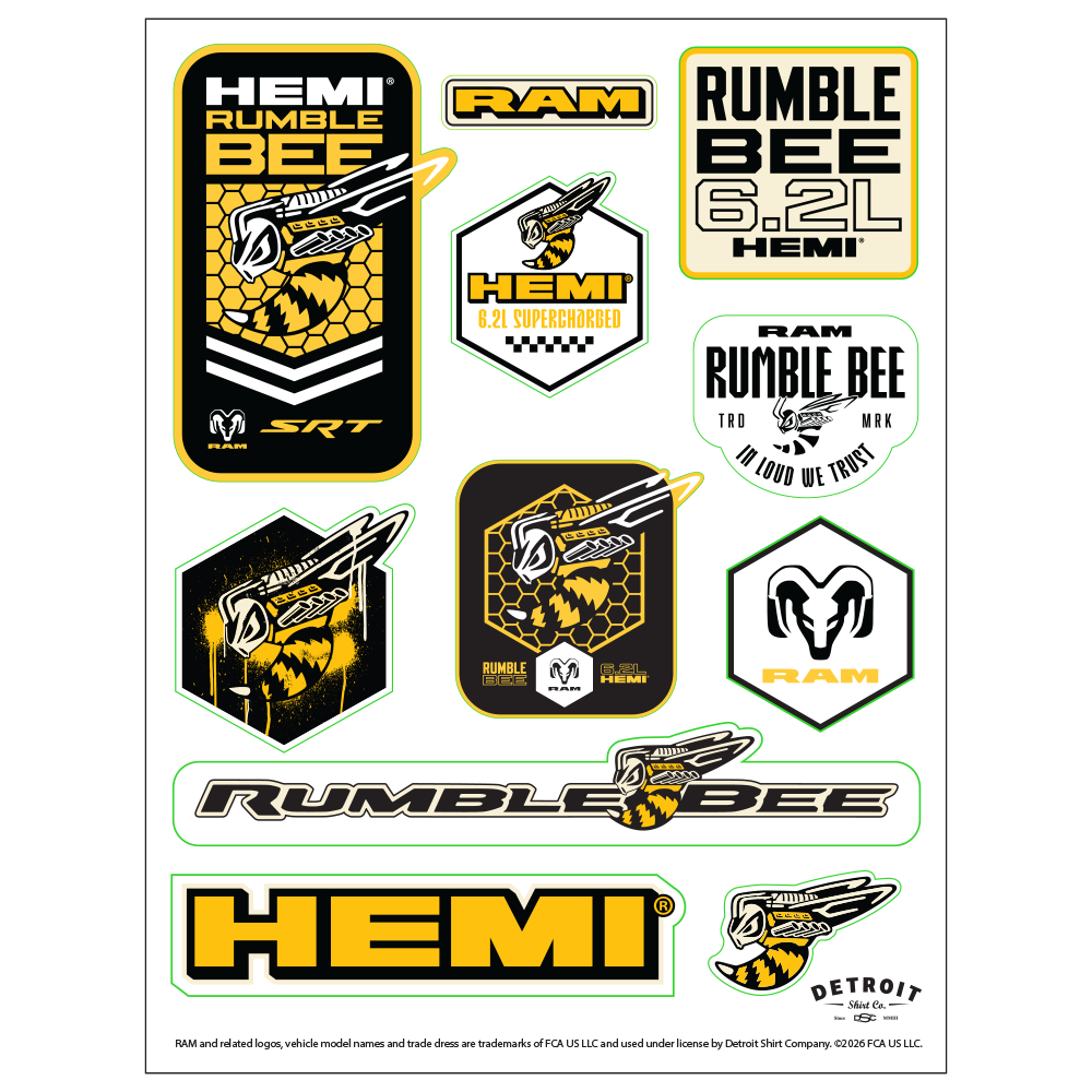 Sticker Sheet - RAM Rumble Bee SRT