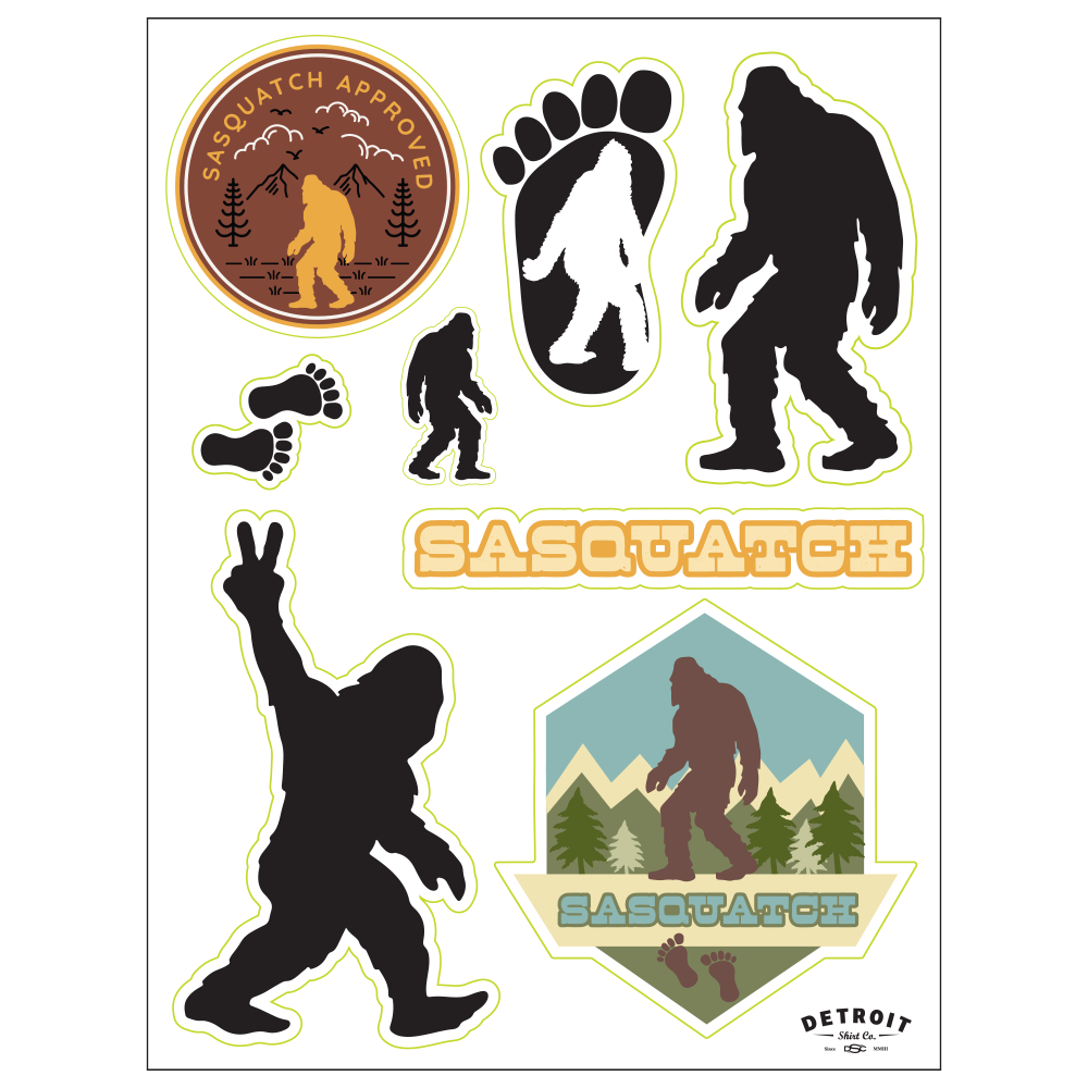 Squatchlet Sticker Sticker - Sasquatch - Sheet – Official DSC-Stroh's Gear — Detroit Shirt ...