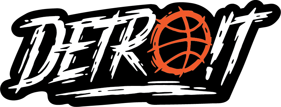 Sticker - Detroit Score Basketball - White/Black/Orange