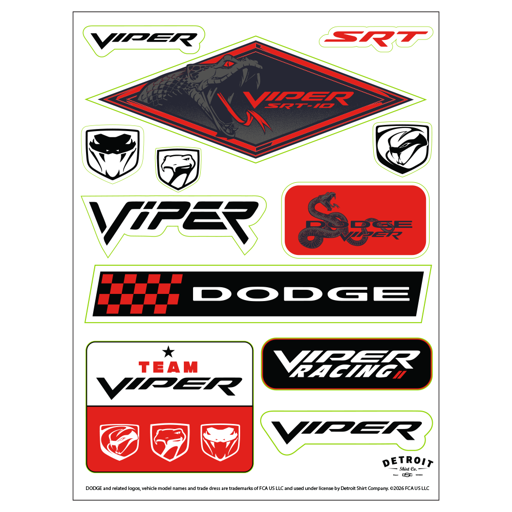 Sticker Sheet - Dodge Team Viper