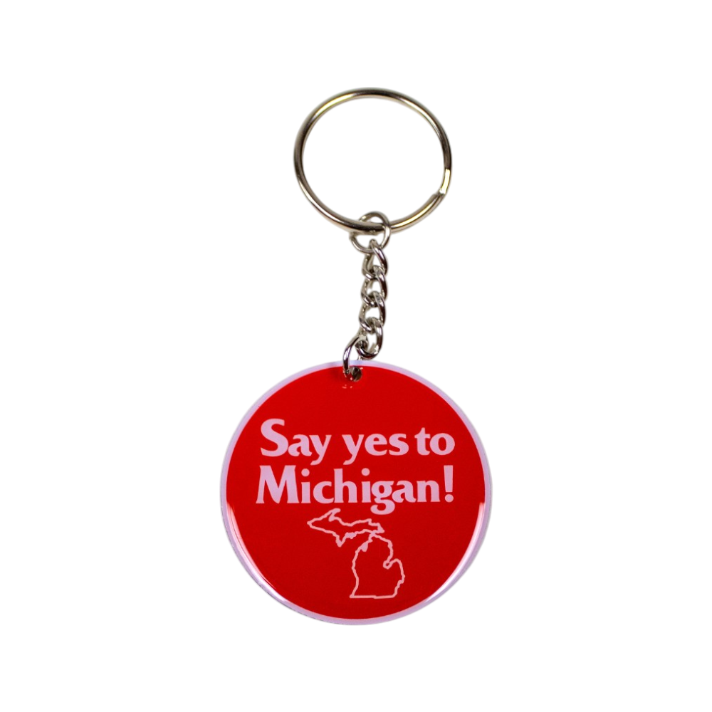 Keychain - Say Yes To Michigan - Round Metal