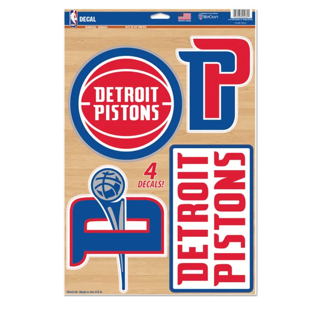 DETROIT PISTONS MULTI-USE DECAL 11" X 17"