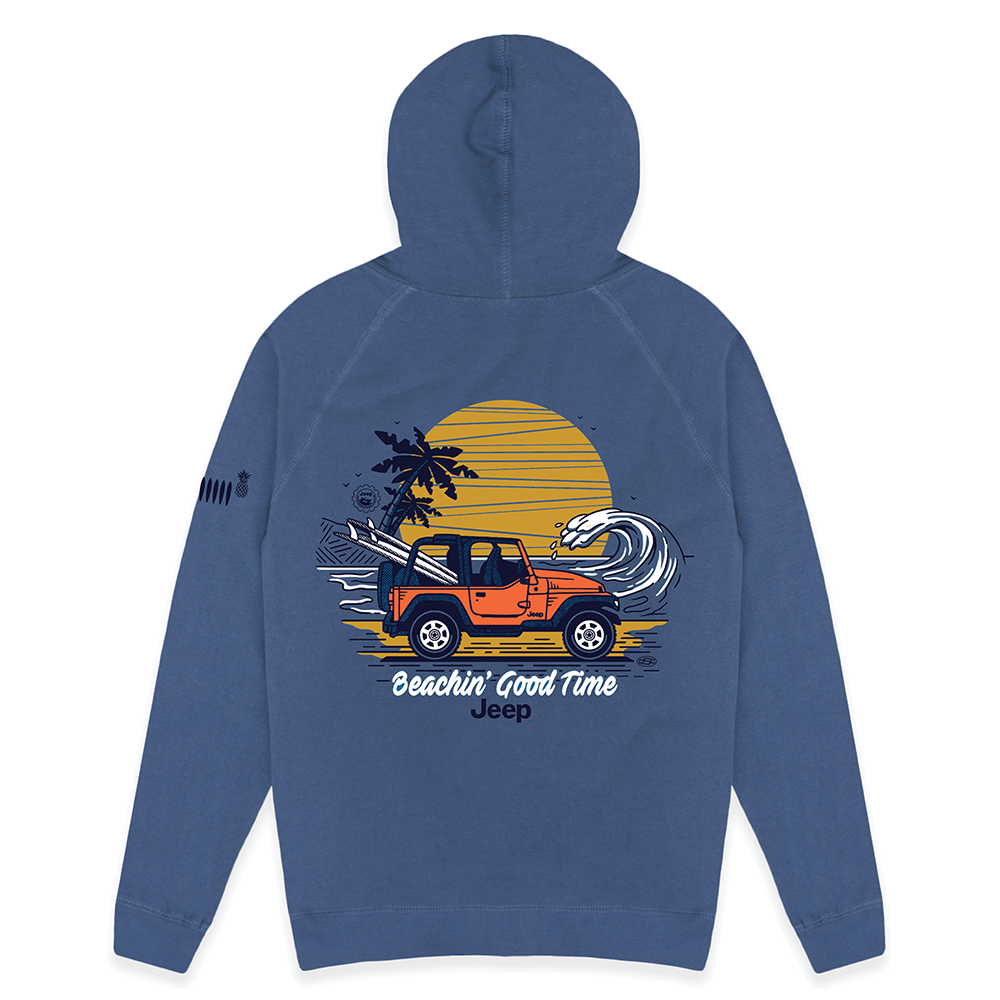 Mens Jeep® Beachin Zip French Terry Hooded Sweatshirt - Slate