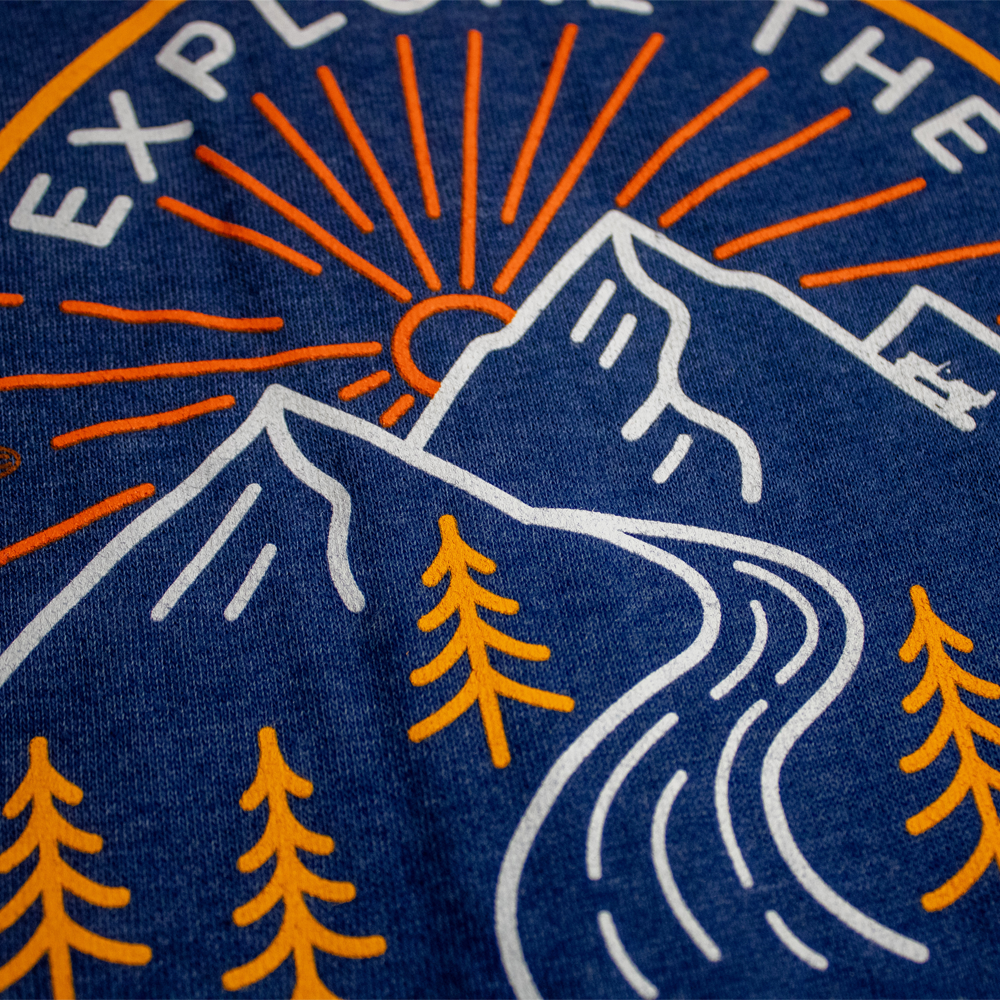 Mens Jeep® Explore the Outdoors Zip French Terry Hooded Sweatshirt - Denim