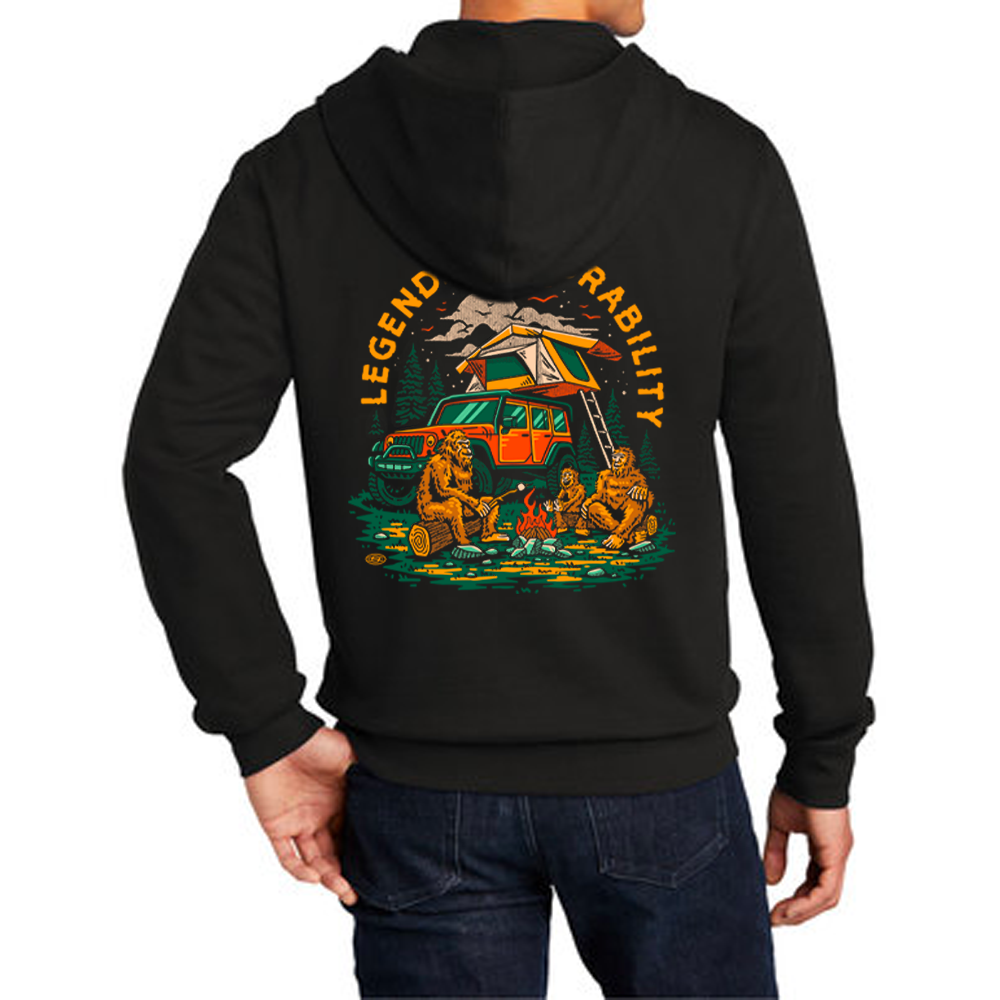 Mens Jeep® Sasquatch Zip Hoodie Sweatshirt - Black
