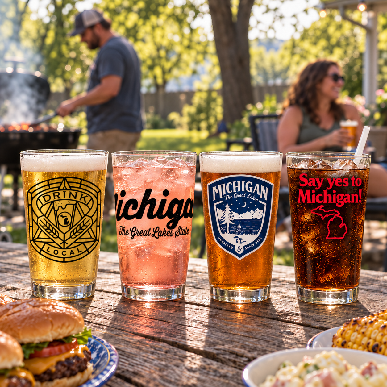 Pint Glass 4 Pack - Cheers to Michigan