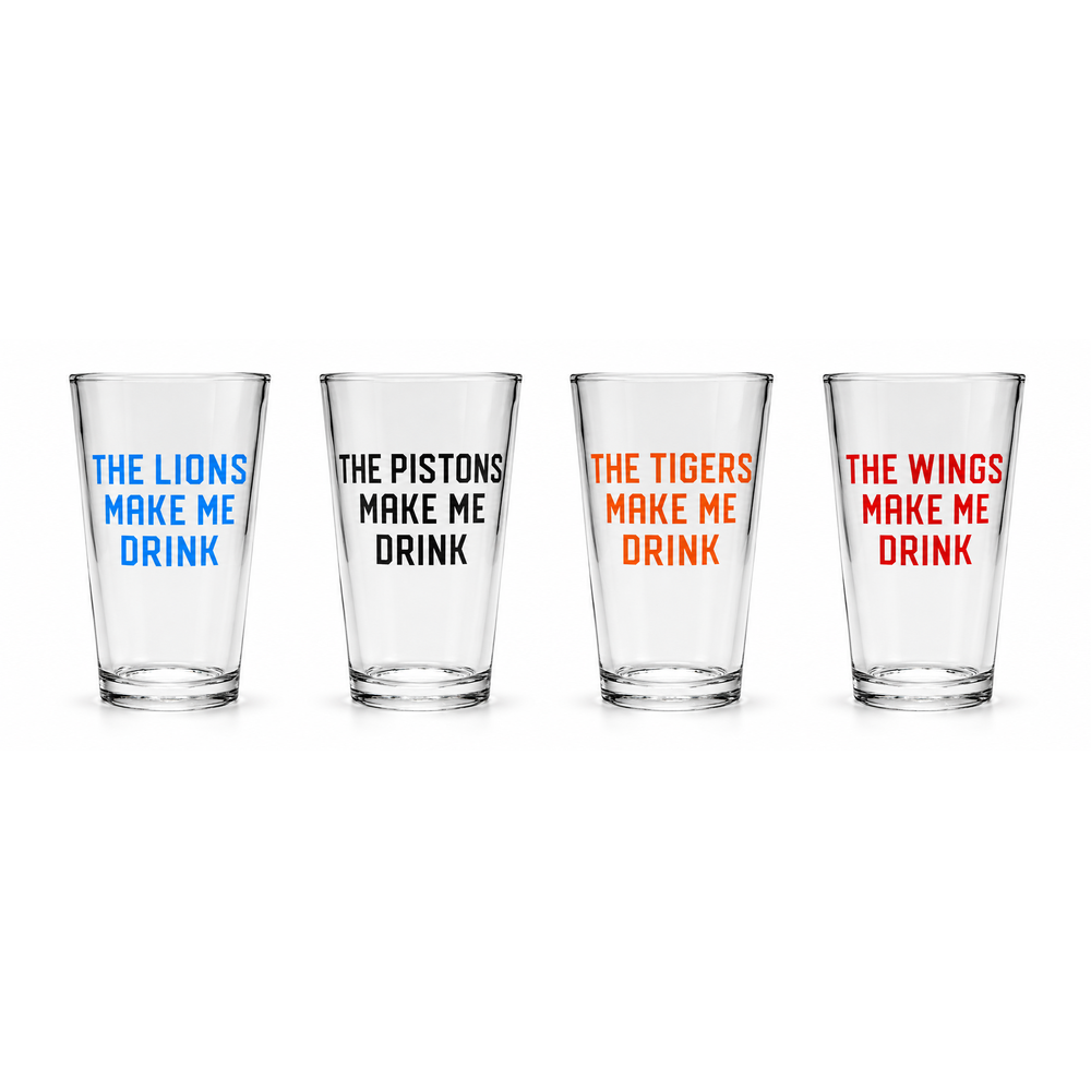 Pint Glass 4 Pack - Make Me Drink