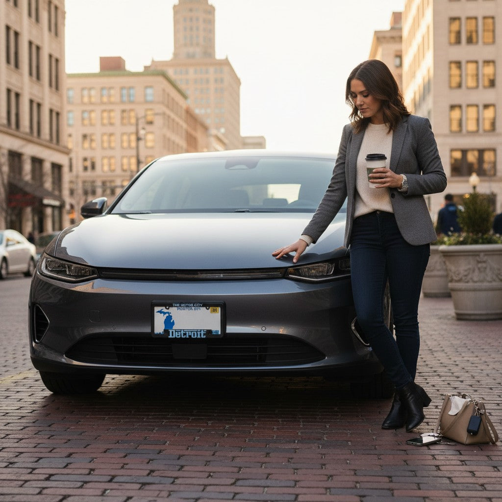 License Plate Frame - Detroit Grigio